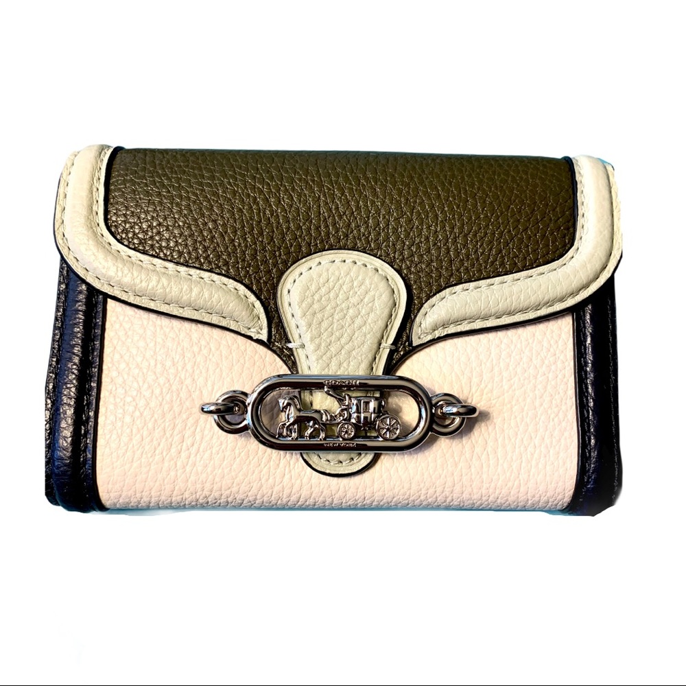 Coach NWT Chalk/Black/Green Color Block Wallet